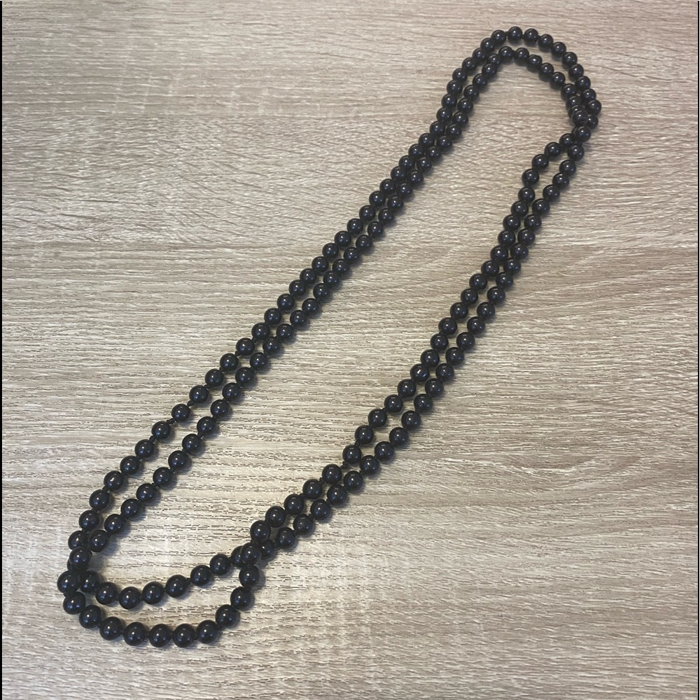 🖤NWOT CLASSIC BLACK VERSATILE SUPER LONG BEADED NECKLACE SET🖤